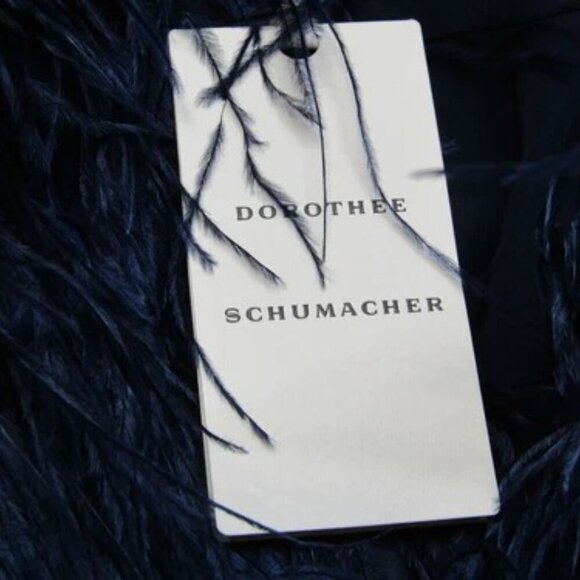 NEW DOROTHEE SCHUACHER Jacket Midnight Blue Size XS Feathery Volume Polyester - Picture 2 of 13